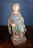 Late 17th / Early 18th Century Polychrome Carved Wooden Figure of The Madonna - Harrington Antiques