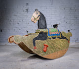 Late 19th Century Folk Art Painted Wooden Rocking Horse - Harrington Antiques