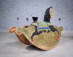 Late 19th Century Folk Art Painted Wooden Rocking Horse - Harrington Antiques