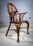 Late 19th Century Gothic Revival Yew & Elm Windsor Chair - Harrington Antiques