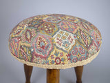 Late 19th Century Small Oak Needlework Stool With Tapered Ball Legs - Harrington Antiques