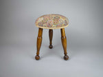 Late 19th Century Small Oak Needlework Stool With Tapered Ball Legs - Harrington Antiques