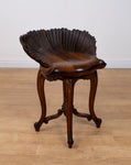 Late 19th Century Venetian Walnut Grotto Stool - Harrington Antiques