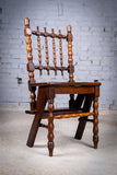 Late Georgian Oak Metamorphic Chair / Library Steps - Harrington Antiques