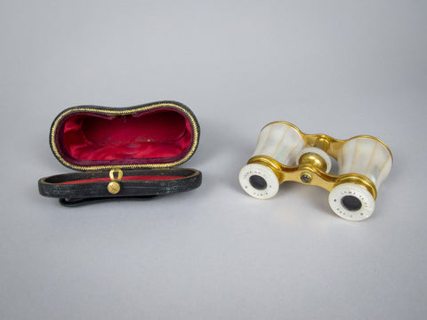 Lemaire F1 Gold Plated & Mother Of Pearl Opera Glasses With Original Case. - Harrington Antiques