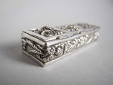 Mid 20th Century Continental Silver Plated Pill Box With Harvest Repousse - Harrington Antiques