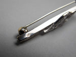 Mid-Century 18 Carat White Gold & Diamond Bar Brooch / Pendant. - Harrington Antiques