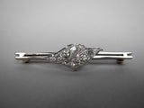 Mid-Century 18 Carat White Gold & Diamond Bar Brooch / Pendant. - Harrington Antiques