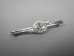 Mid-Century 18 Carat White Gold & Diamond Bar Brooch / Pendant. - Harrington Antiques