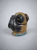 Mid Century Cold Painted Bronze Pug Dog Inkwell - Harrington Antiques