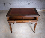 Mid Victorian Oak Writing Desk With Single Drawer, Key & Ceramic Castors. - Harrington Antiques