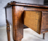 Mid Victorian Oak Writing Desk With Single Drawer, Key & Ceramic Castors. - Harrington Antiques