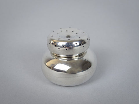 Miniature Silver 'Cottage Loaf' Salt Shaker by Cornelius Desormeaux Saunders, 1903. - Harrington Antiques