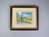 Miniature Watercolour 'Duddington, Northants' by Fay Howison - Framed. - Harrington Antiques