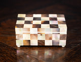 Mother of Pearl & Abalone Chequered Trinket Box, c.1910 - Harrington Antiques