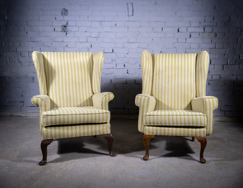 Near Pair Of Early 20th Century Wingback Armchairs. - Harrington Antiques