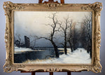 Nils Hans Christiansen (Danish, 1850-1922) - Skaters In A Winter Landscape. - Harrington Antiques