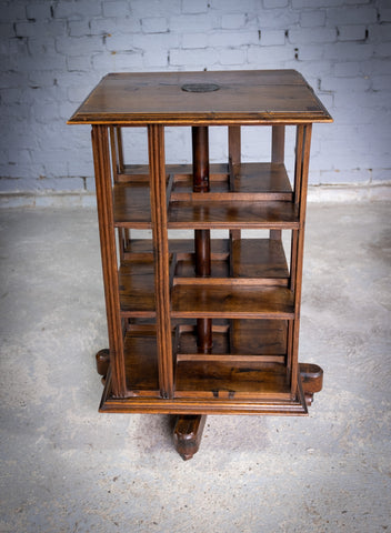 Oak Revolving Bookcase Made From Nelson's Flagship 'Foudroyant', by Goodall, Lamb & Heighway. - Harrington Antiques