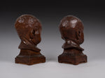 Pair 19th Century Oak Chorister / Choir Newel Post Caps - Harrington Antiques