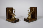 Pair of 19th Century Bronze Stag Bookends - Harrington Antiques