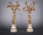 Pair Of 19th Century French Gilt Ormolu Figural Candelabra, c.1880 - Harrington Antiques