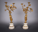 Pair Of 19th Century French Gilt Ormolu Figural Candelabra, c.1880 - Harrington Antiques