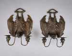 Pair Of Bronze Bat Wall Sconces After William Tonks & Sons For Liberty's. - Harrington Antiques