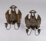 Pair Of Bronze Bat Wall Sconces After William Tonks & Sons For Liberty's. - Harrington Antiques