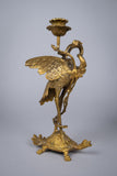 Pair Of French 'Japanesque' Gilt Bronze Candlesticks, c.1890. - Harrington Antiques