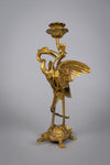Pair Of French 'Japanesque' Gilt Bronze Candlesticks, c.1890. - Harrington Antiques