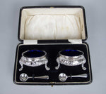 Pair of Large Silver Salt Cellars by Robert Harper, London, 1865. In Original Case. - Harrington Antiques