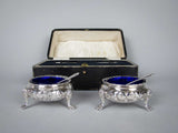 Pair of Large Silver Salt Cellars by Robert Harper, London, 1865. In Original Case. - Harrington Antiques