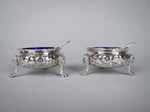 Pair of Large Silver Salt Cellars by Robert Harper, London, 1865. In Original Case. - Harrington Antiques