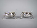 Pair of Large Silver Salt Cellars by Robert Harper, London, 1865. In Original Case. - Harrington Antiques