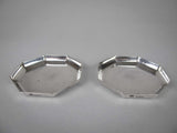 Pair of Silver Small Octagonal Trays by H Phillips Aldershot, London, 1948. - Harrington Antiques