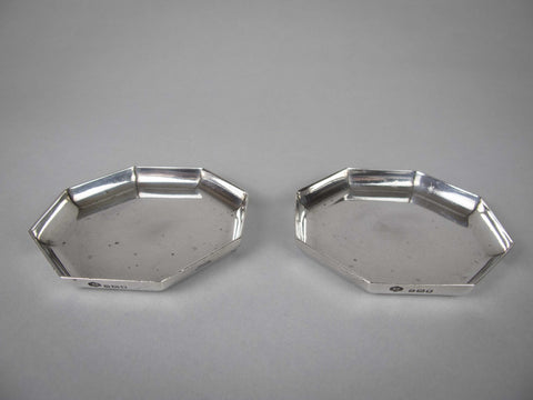 Pair of Silver Small Octagonal Trays by H Phillips Aldershot, London, 1948. - Harrington Antiques