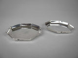 Pair of Silver Small Octagonal Trays by H Phillips Aldershot, London, 1948. - Harrington Antiques