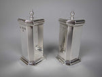 Pair Of Sterling Silver Pepperettes / Pepper Shakers. Carrington & Co, 1935. - Harrington Antiques