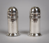 Pair Of Sterling Silver Pepperettes (With Glass Liners) by Docker & Burn, Birmingham, 1922 - Harrington Antiques