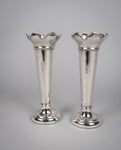 Pair Sterling Silver Spill Vases by W. E. Hill & Co, London, 1907 - Harrington Antiques