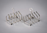 Pair Sterling Silver Toast Racks by William Suckling Ltd, Birmingham, 1964. - Harrington Antiques