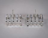 Pair Sterling Silver Toast Racks by William Suckling Ltd, Birmingham, 1964. - Harrington Antiques