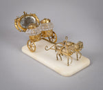 Palais Royale Horse & Carriage Inkwell With Baccarat Glass, c.1860. - Harrington Antiques