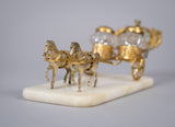 Palais Royale Horse & Carriage Inkwell With Baccarat Glass, c.1860. - Harrington Antiques