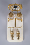 Palais Royale Horse & Carriage Inkwell With Baccarat Glass, c.1860. - Harrington Antiques