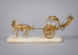 Palais Royale Horse & Carriage Inkwell With Baccarat Glass, c.1860. - Harrington Antiques