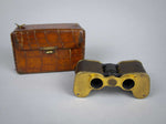 Rare Early Carl Zeiss Jena Teleater Gold Plated/Leather Binoculars & Original Case, 1912. - Harrington Antiques