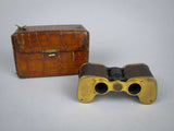 Rare Early Carl Zeiss Jena Teleater Gold Plated/Leather Binoculars & Original Case, 1912. - Harrington Antiques