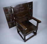 Rare Jacobean Oak Metamorphic Monk's Chair / Table, c.1620 - Harrington Antiques