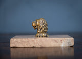 Regency Bronze Lion & Pink Marble Desk Weight - Harrington Antiques